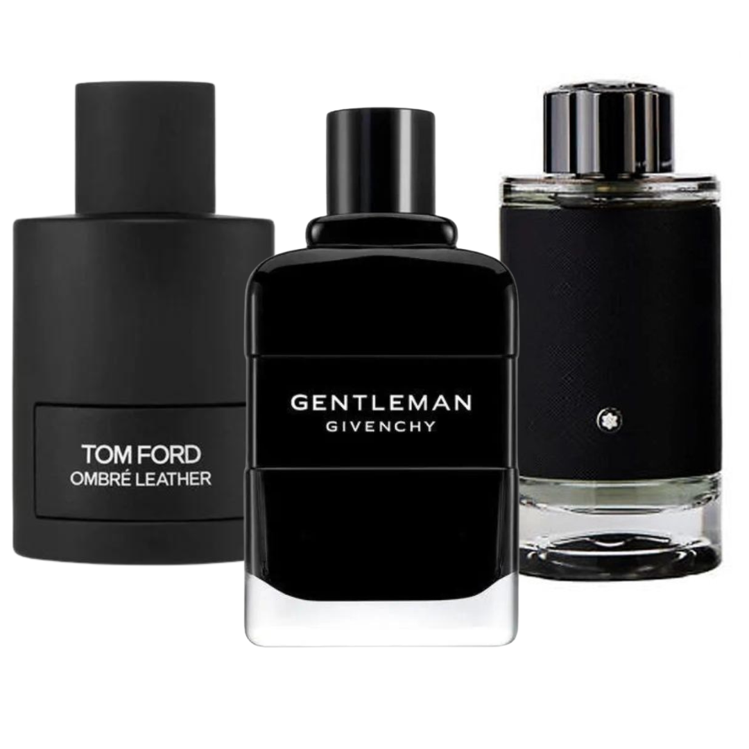 Paquete de 3 perfumes: Tom Ford Ombre Leather, Givenchy Gentleman, Montblanc Explorer (Eau de Parfum)